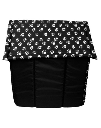 PETSBED Čierny pelech pre psa s labkami 60 x 57 cm