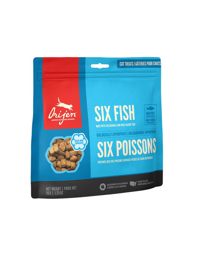 ORIJEN FD Treats Six Fish Cat  - Pamlsky pre mačky 35g
