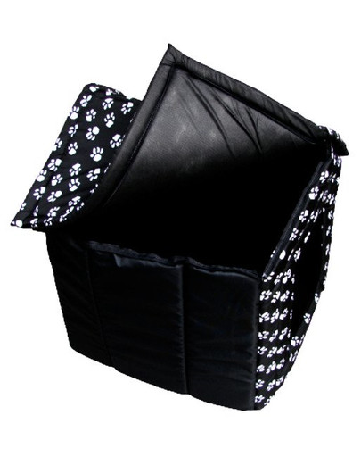 PETSBED Čierny pelech pre psa s labkami 60 x 57 cm