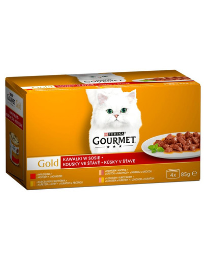 GOURMET Gold Kúsky mäsa v omáčke (mix) 48 x 85 g