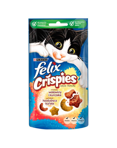 FELIX Crispies Hovädzie a kura 8 x 45g