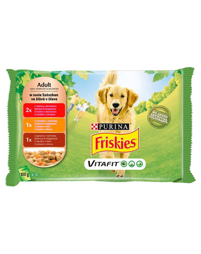 FRISKIES Vitafit Adult Mix mäsových príchutí v omáčke pre psov 40x100g