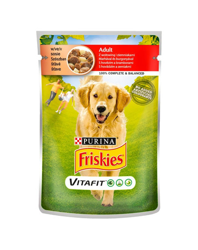 FRISKIES Vitafit Adult s hovädzím mäsom a zemiakmi v omáčke  pre psov 100g