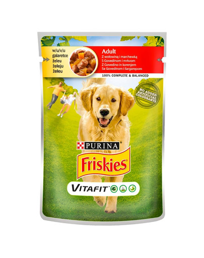 FRISKIES Vitafit Adult s hovädzím mäsom a mrkvou v želé pre dospelých psov 100 g