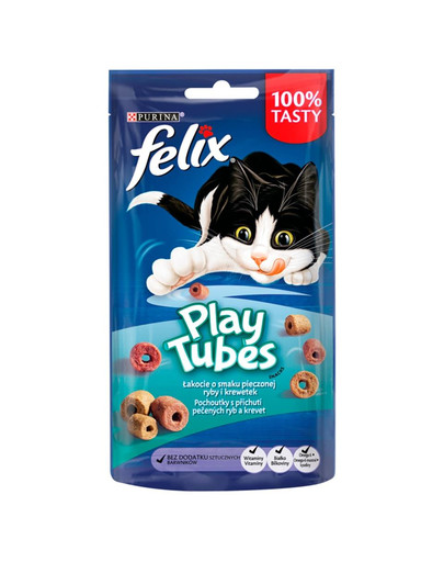 FELIX Play Tubes s príchuťou rýb a kreviet 8x50 g
