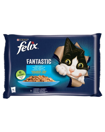 FELIX FANTASTIC Krmivo pre mačky s príchuťou ryby v želé 4x85g