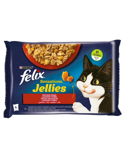 FELIX Sensations Jellies  krmivo pre mačky v želé 4x85g
