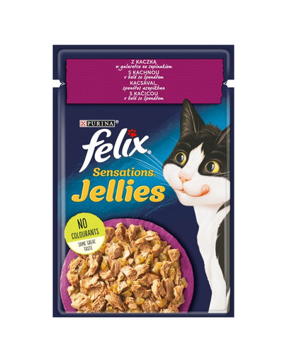 FELIX Sensations Jellies s kačkou v želé so špenátom 26 x 85 g