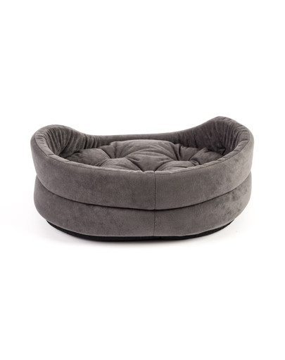 INTERZOO Pelech pre psy s vankúšom oválny 66x55x17 cm šedý