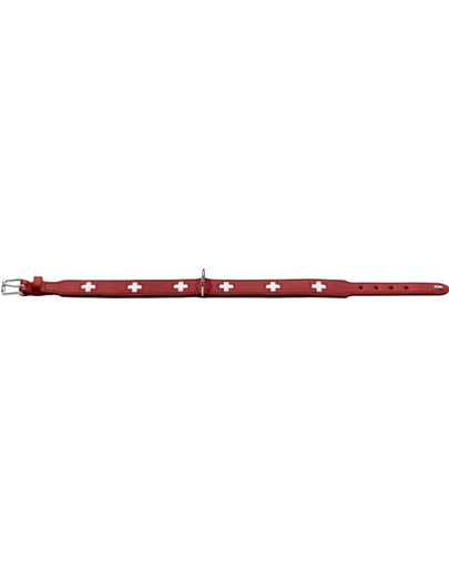 HUNTER Swiss kožený obojok veľkosť L-XL (70) 56-63,5 / 3,9 cm červený
