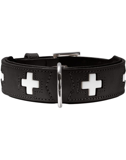 HUNTER Swiss kožený obojok veľkosť S-M (50) 35-43 / 3,9 cm čierny
