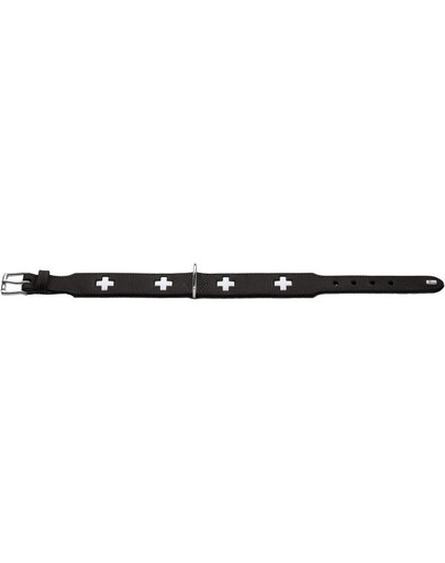 HUNTER Swiss kožený obojok veľkosť S-M (50) 35-43 / 3,9 cm čierny
