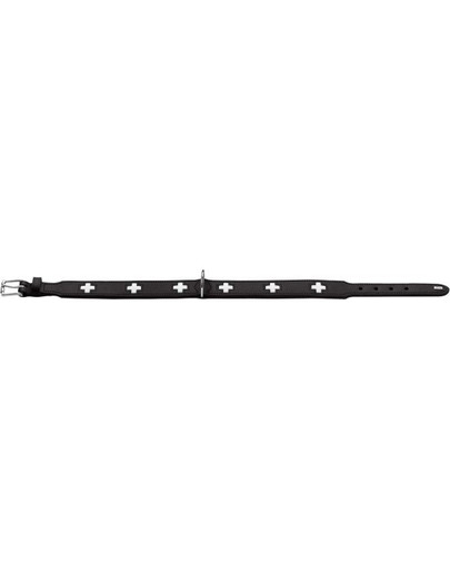 HUNTER Swiss kožený obojok veľkosť L-XL (70) 56-63,5 / 3,9 cm čierny