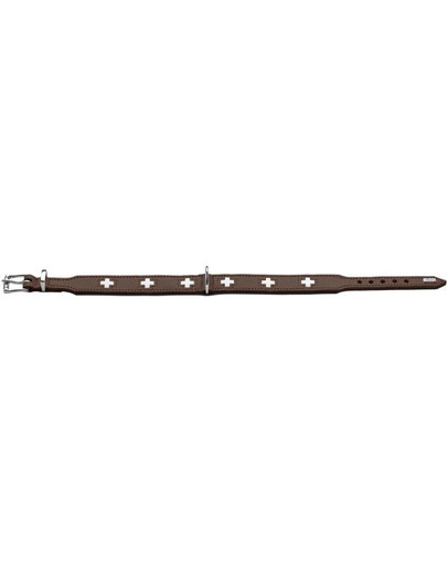 HUNTER Swiss kožený obojok veľkosť S-M (42) 35-39,5 / 2,6 cm hnedý