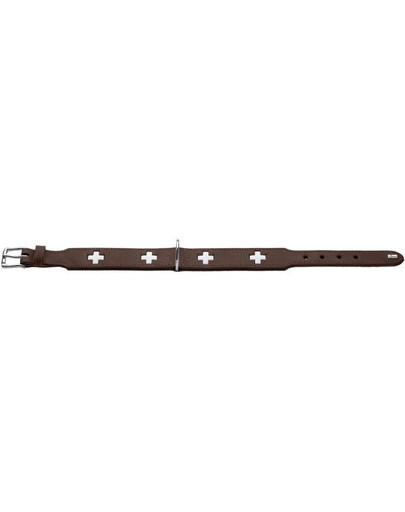 HUNTER Swiss kožený obojok veľkosť M-L (60) 47-54 / 3,9 cm hnedý