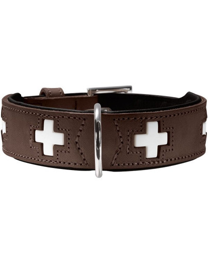 HUNTER Swiss kožený obojok veľkosť L-XL (70) 56-63,5 / 3,9 cm hnedý