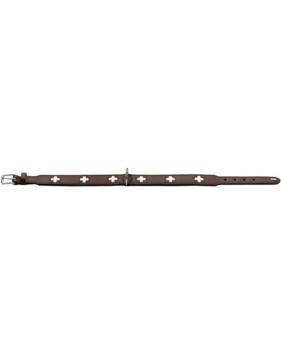HUNTER Swiss kožený obojok veľkosť L-XL (70) 56-63,5 / 3,9 cm hnedý