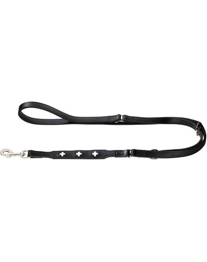 HUNTER Swiss kožené cvičné vodítko 1,3cm / 2m čierne