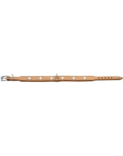 HUNTER Swiss kožený obojok veľkosť S-M (47) 38-43,5 / 3 cm béžový