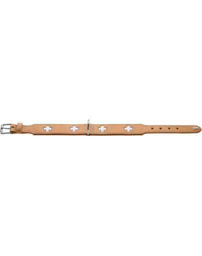 HUNTER Swiss kožený obojok veľkosť S-M (50) 35-43 / 3,9 cm béžový