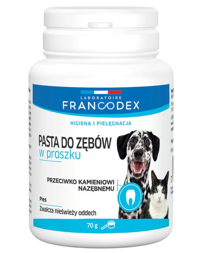 FRANCODEX Zubná pasta v prášku pre psy a mačky 70 g