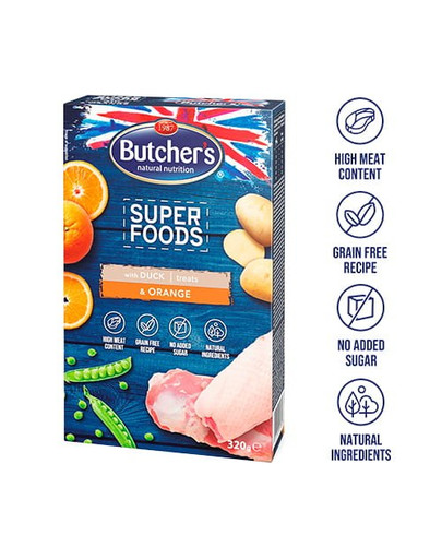BUTCHER'S Superfoods Treats Moriak & Brusnice 320 g