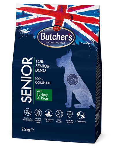 BUTCHER'S Functional Senior Dog Dry s morčacím mäsom a ryžou 2,5 kg