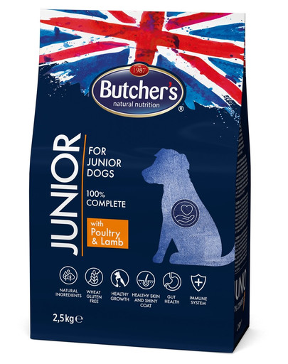 BUTCHER'S Functional Junior Dog Dry s kuracím a jahňacím mäsom 2,5 kg
