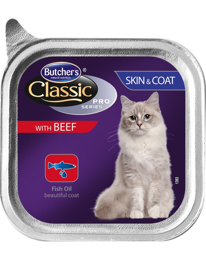 BUTCHER'S Classic Skin&Coat Cat hovädzie Paté 100 g