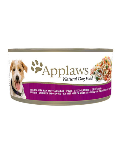 APPLAWS Kura, šunka, zelenina 156 g Konzerva pre psa