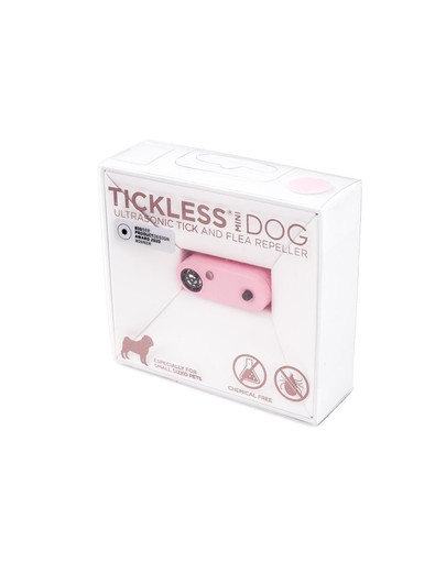 TICKLESS Mini Dog Ultrazvukový odpudzovač kliešťov a bĺch pre psy malých plemien Baby Pink + tenisové loptičky KONG 3 ks ZADARMO