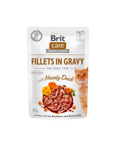 BRIT Care Cat Fillets in gravy Kačica 85 g