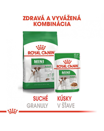 ROYAL CANIN Mini Adult 8 kg + kapsičky Mini adult 12x85 g