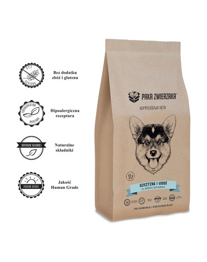 PAKA ZWIERZAKA Granule pre psov s divinou a lososom 12 kg