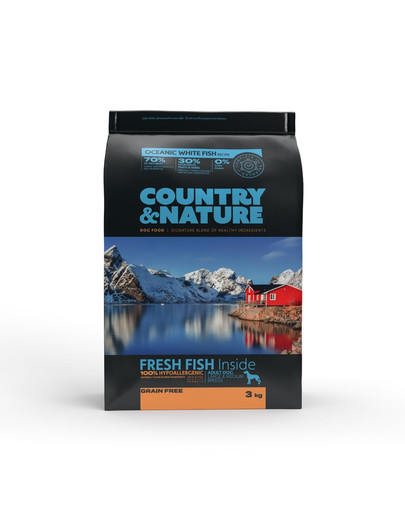 COUNTRY&NATURE Granule pre psov s bielymi morskými rybami 3 kg