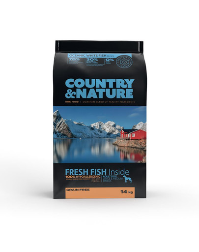 COUNTRY&NATURE Granule pre psov s bielymi morskými rybami 14 kg