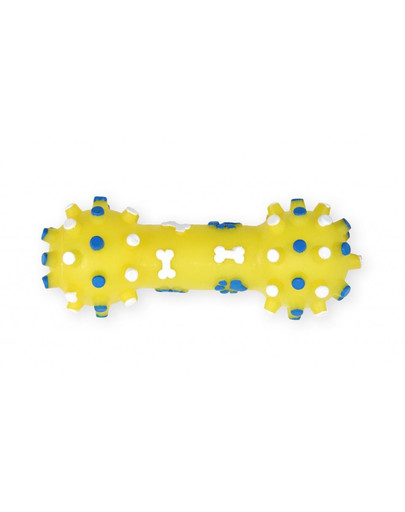 PET NOVA DOG LIFE STYLE Hračka v tvare činky s výčnelkami, 12cm, žltá