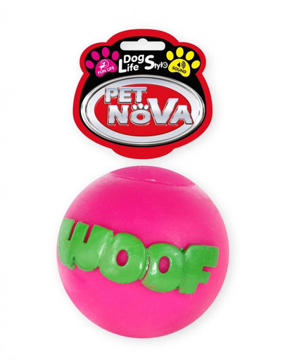 PET NOVA DOG LIFE STYLE Ball WOOF, 8cm, ružová