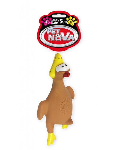 PET NOVA DOG LIFE STYLE Hračka lietajúce kurča, 26 cm, hnedé