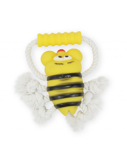 PET NOVA DOG LIFE STYLE  Hračka Včela na šnúrke s držadlom 26cm, žltá