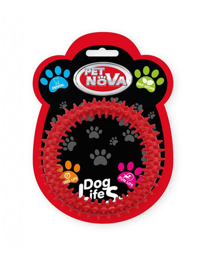 PET NOVA DOG LIFE STYLE Dental Ringo 12,5 cm, červená, mätová vôňa