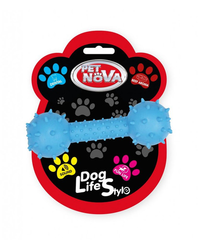 PET NOVA DOG LIFE STYLE hračka so zvončekom 14cm, modrá, vôňa hovädzieho mäsa