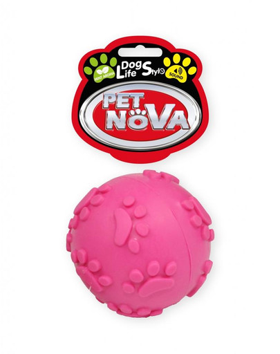 E-shop PET NOVA DOG LIFE STYLE 6cm loptička so zvukom, ružová, s vôňou mäty