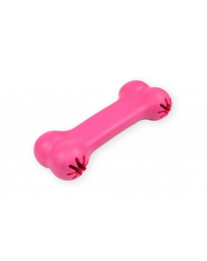 PET NOVA DOG LIFE STYLE Hryzátko v tvare kosti s miestom na uloženie pamlskov 11 cm, ružová, s vôňou hovädzieho mäsa
