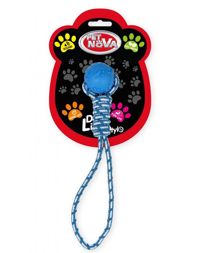 PET NOVA DOG LIFE STYLE Lopta  s lanom, 40 cm, modrá,  mätová vôňa
