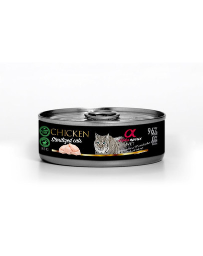 ALPHA SPIRIT Chicken for sterilised cats pre sterilizované mašky kuracie 85 g