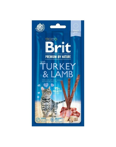 BRIT Premium by Nature Cat Sticks Tyčinky pre mačky s morčacím a jahňacím mäsom 15 g
