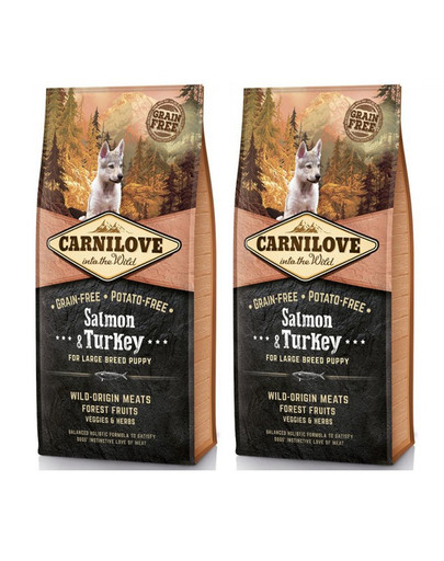 CARNILOVE Salmon & Turkey for Large Breed Puppy 2 x 12 kg