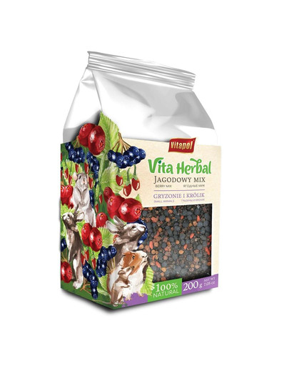 VITAPOL Vita Bylinná doplnková zmes pre hlodavce a králiky Blueberry Mix 200 g