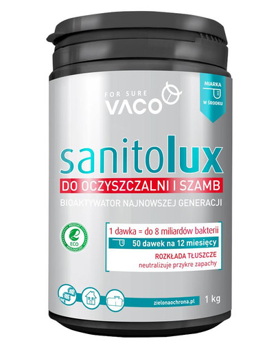 VACO ECO Sanitolux - Bioaktivátor pre čističky odpadových vôd a septiky 1 kg